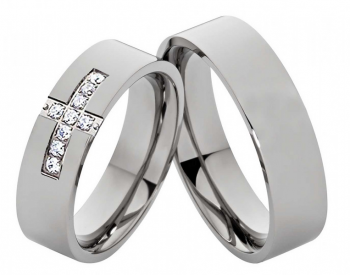 Partnerringe Titanringe PT015 mit Zirkonias