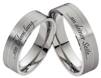 Titanringe T086 ohne Stein mit Außengravur