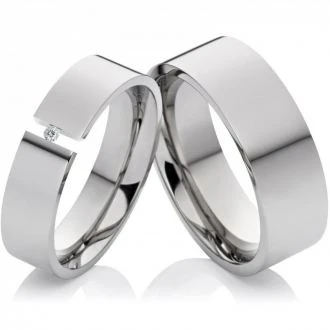 Partnerringe Titanringe PT189 mit Zirkonia