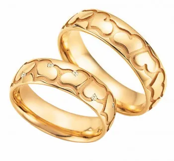 Trauringe aus Gold 66/38010-060-66/38020-060 Diamanten