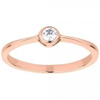 Verlobungsring Damenring AB3464 mit Rosefarbiger Beschichtung