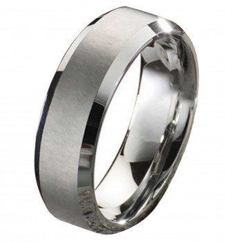 Herrenring Wolframring HW100 ohne Stein mit Gravur