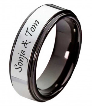 Herrenring Wolframring HW120 mit Außengravur
