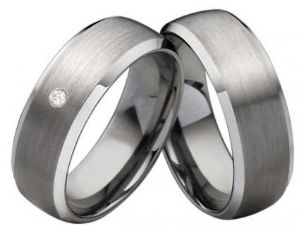 Partnerringe Wolframringe PW110 mit Zirkonia