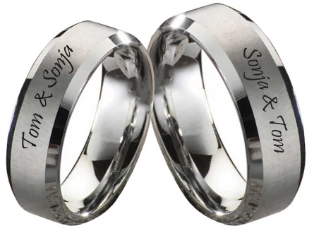 Wolframring W127 ohne Stein mit Außengravur