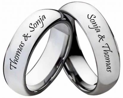 Wolframring W129 ohne Stein mit Außengravur